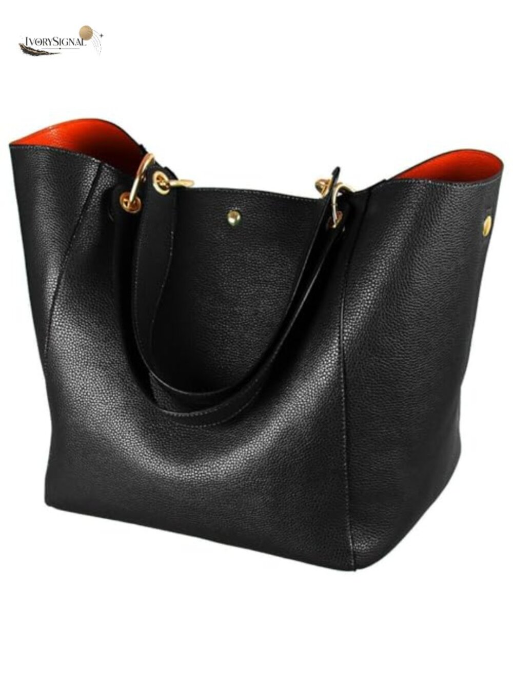Large Work Tote Bag Women Big Bucket Purse Faux Leather Vegan Leather Handbag